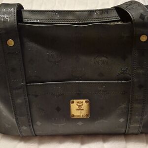 MCM Black Bag Leather Messenger Bag